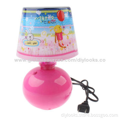 Colorful LED Cartoon Rabbit Projector Desk Lamp, US Plug Charger